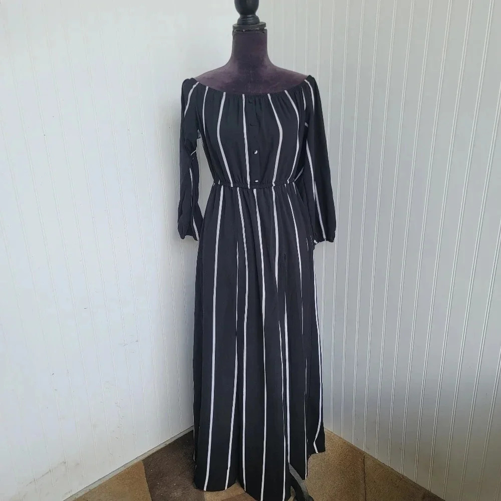 IRIS Womens Off Shoulder Long Sleeve Romper Jumpsuit Shortall Maxi Sz M